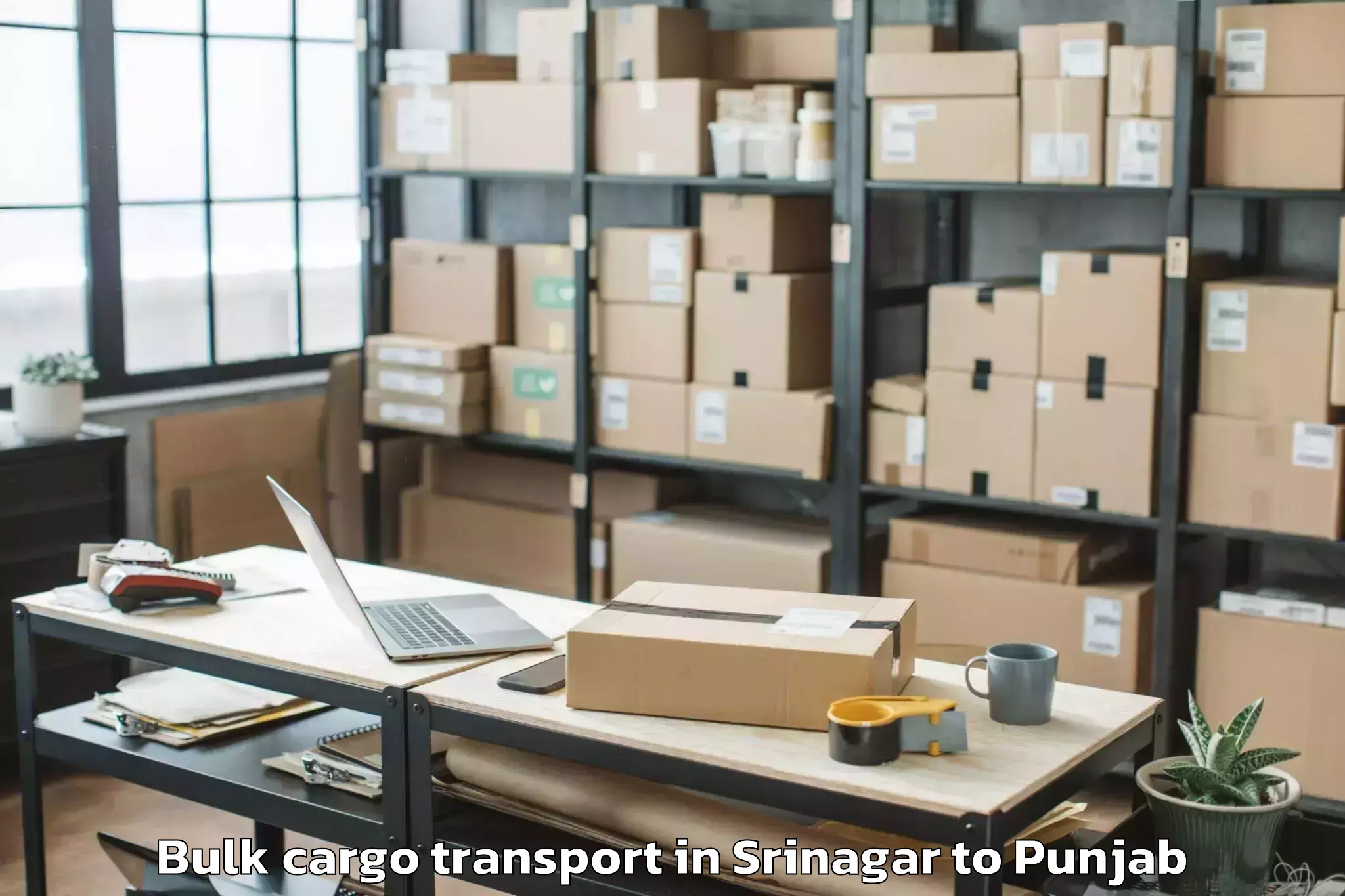 Affordable Srinagar to Mohali Bulk Cargo Transport